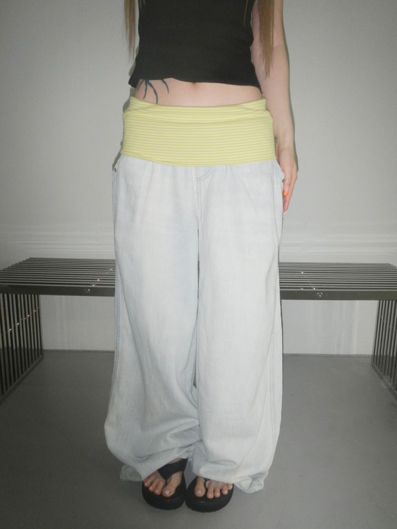 summer banding denim pt(2 color)