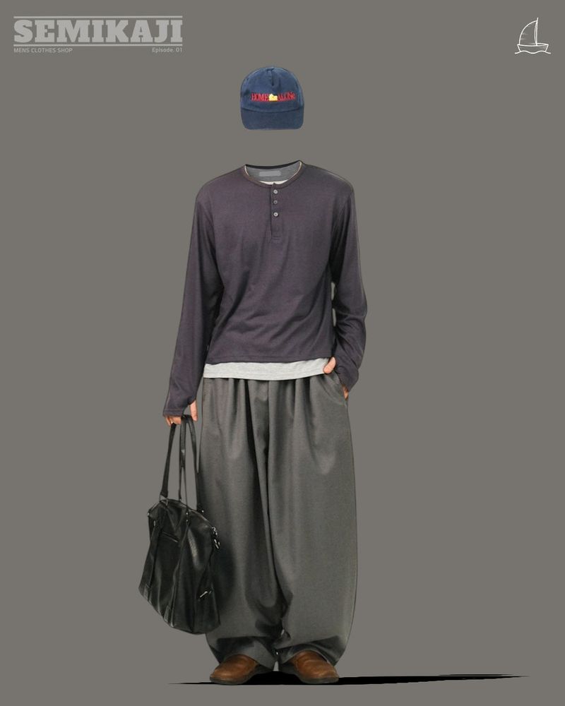 ROR Henry Neck Layered Crop T-shirt