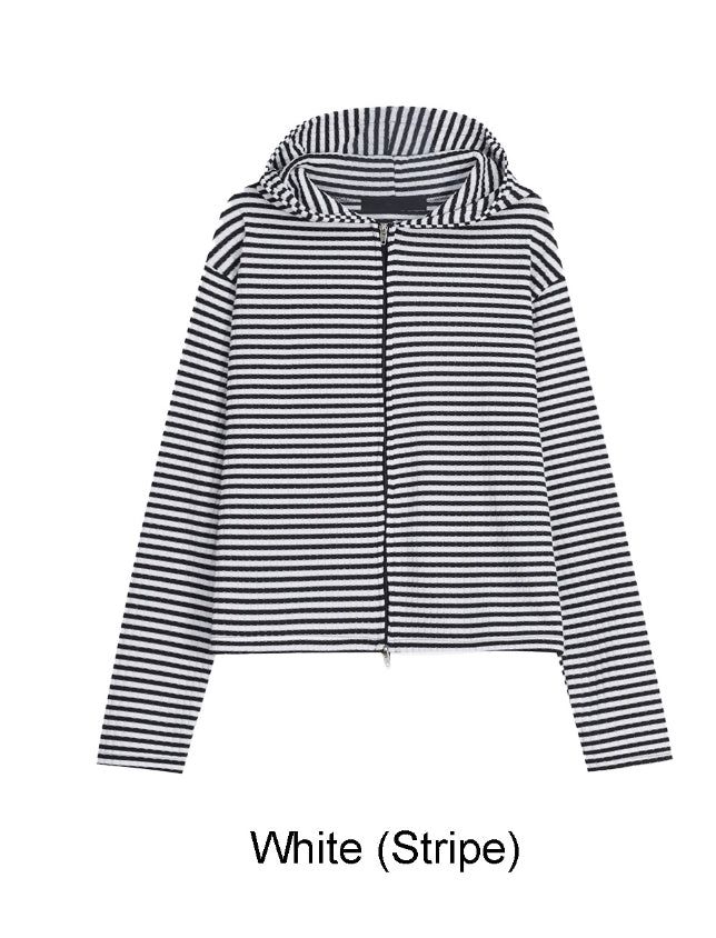 Terren Ribbed Crop Hood Zip-Up