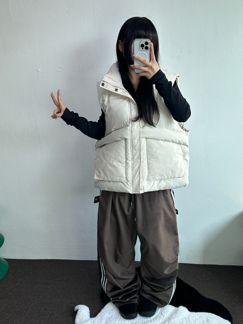 OVER WIDE VEST PADDING🩶🤍🖤☁ - 4 COLORS