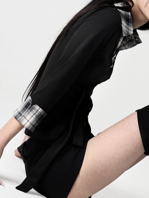 ベラチェックTシャツ
