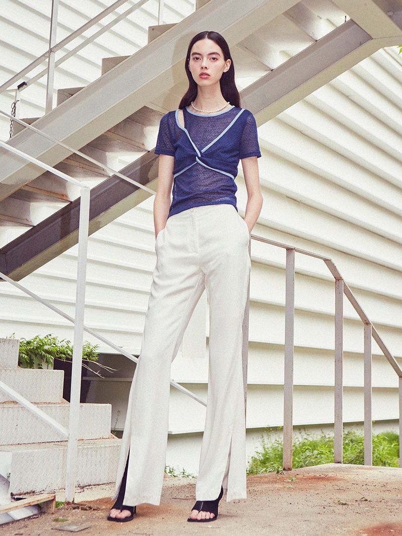 [LINE] Pipping Layered T-shirt