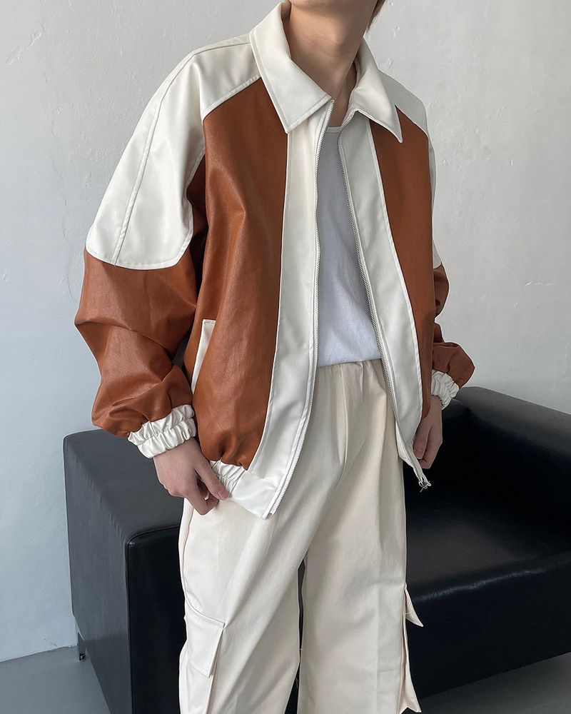 90's Coating Leather Jumper (2 colors)