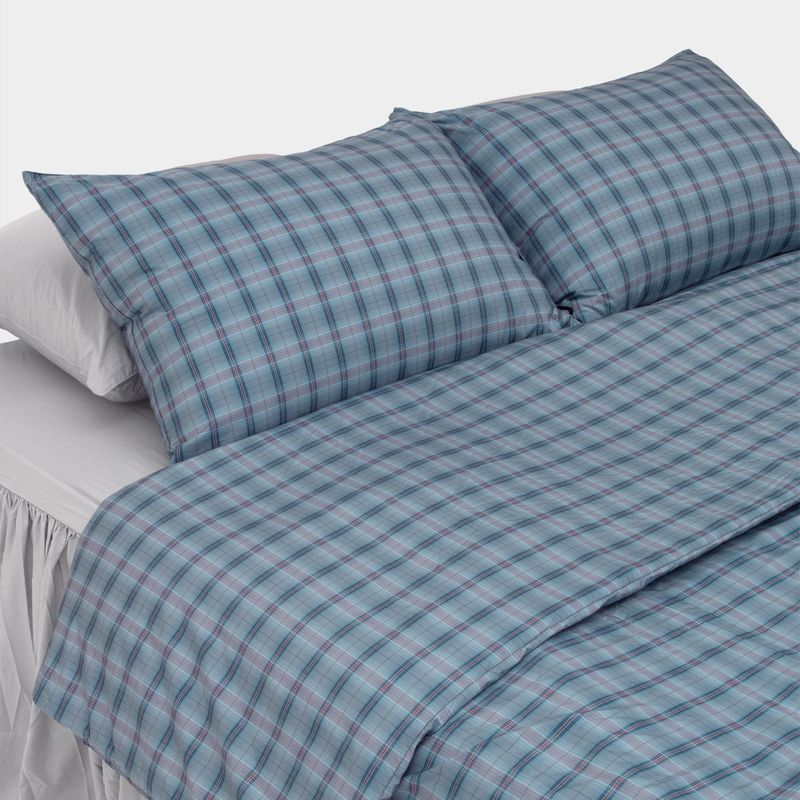Dust-Free Vintage Check - Blue Duvet Cover - SS size