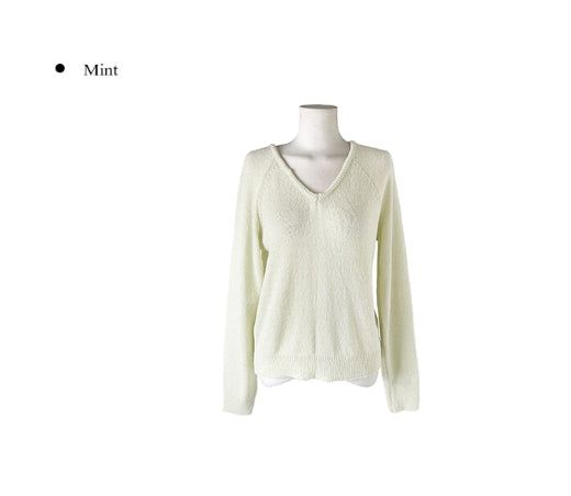 Trin Linen V-neck Raglan Loose Knit
