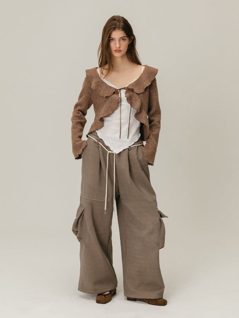 PIGMENT CARGO SWEATPANTS / BROWN