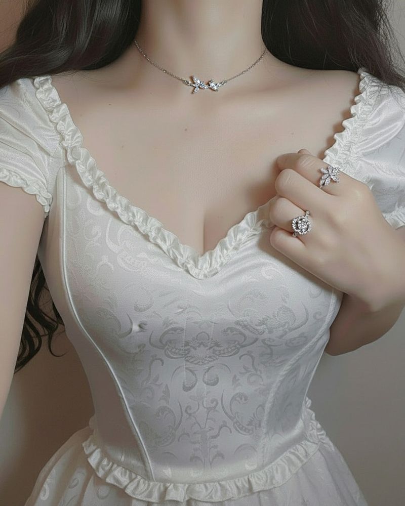 [Baby DONT Cry Yihyun Necklace/Anti-tarnish] Dreamy Crystal Semi Choker Necklace