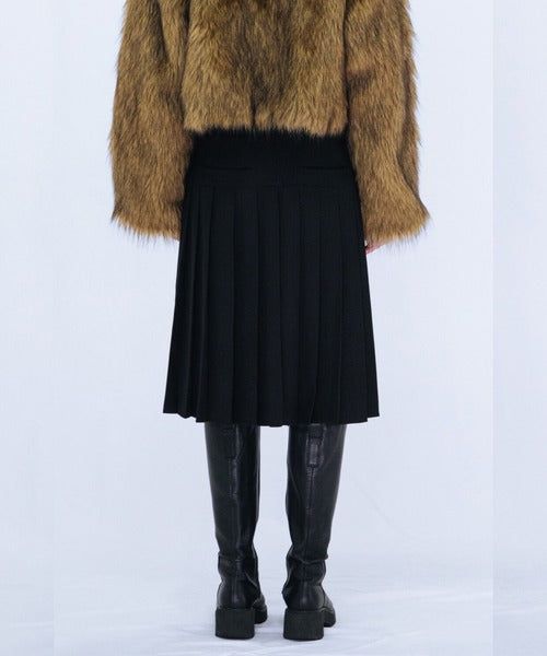 PLEATED MIDI SKIRT