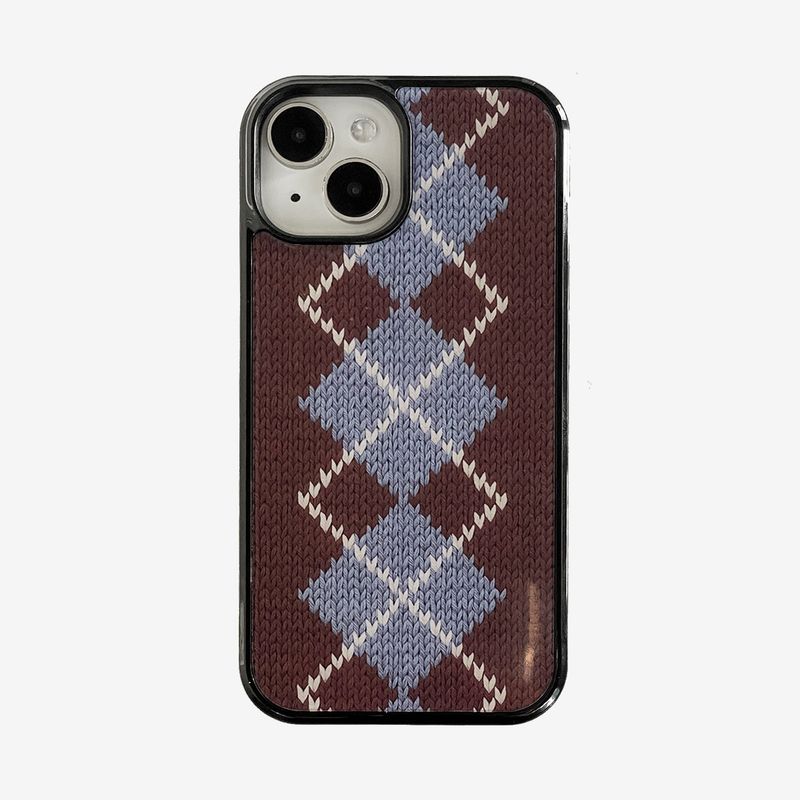 DELPHIN(デルフィン)の「CLASSIC ARGYLE GLASS BUMPER CASE_BROWN(Smartphone Accessories)」
