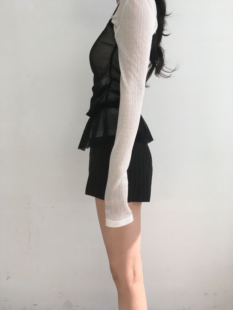 Stripe Skirt Pants