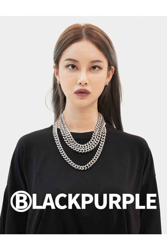Lenin Stone Cubic Chain Necklace-Silver