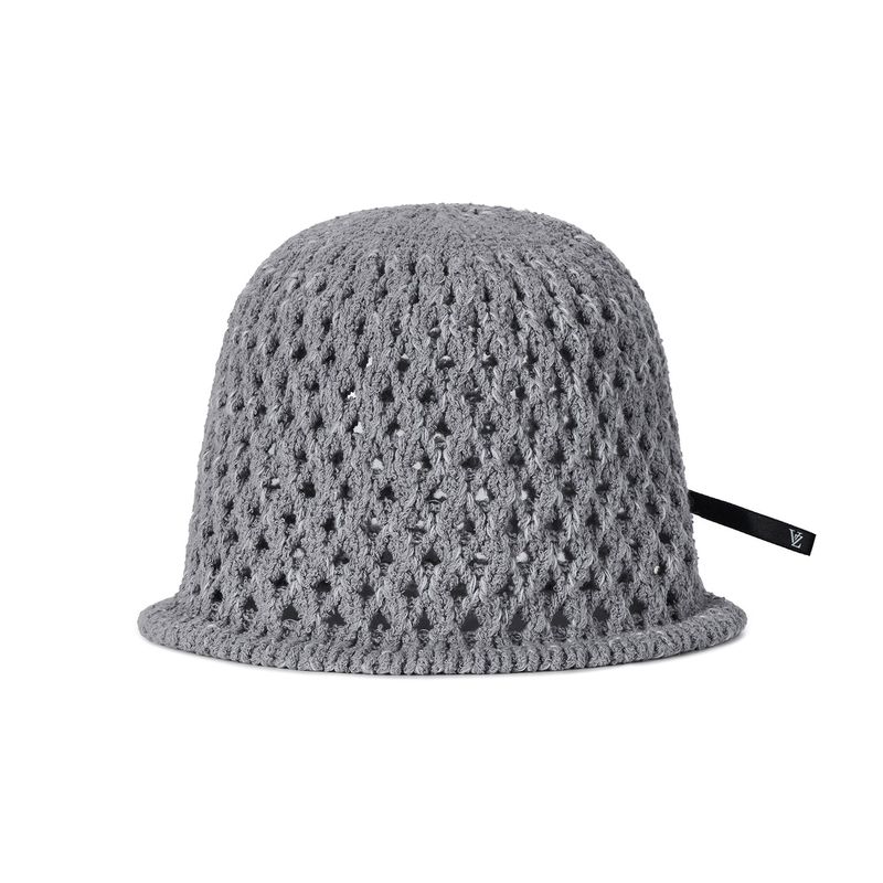 VZ Long Label Punching Knit Bucket Hat / Gray