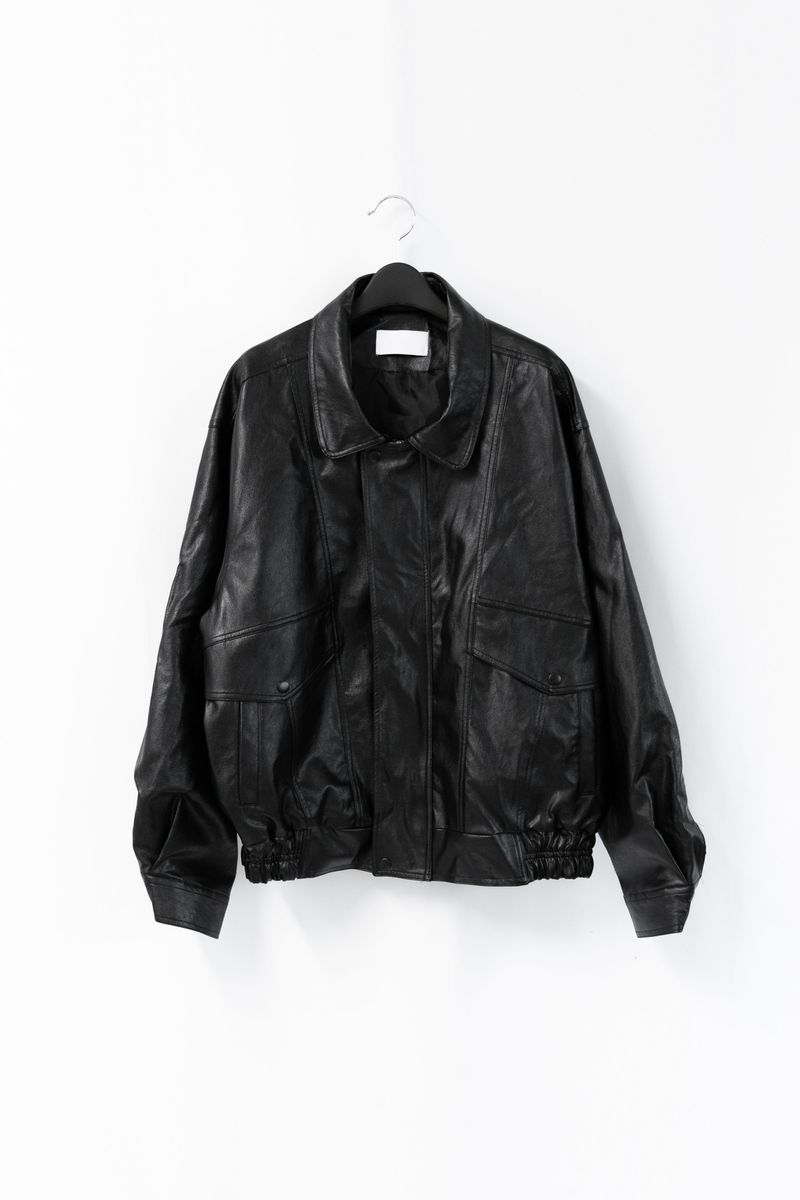 over pocket leather jacket(2colors)