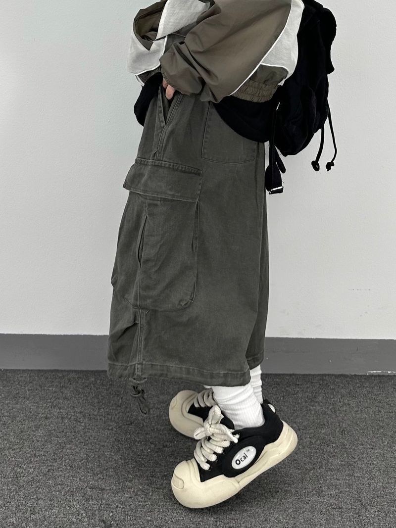 strap cargo bermuda pants