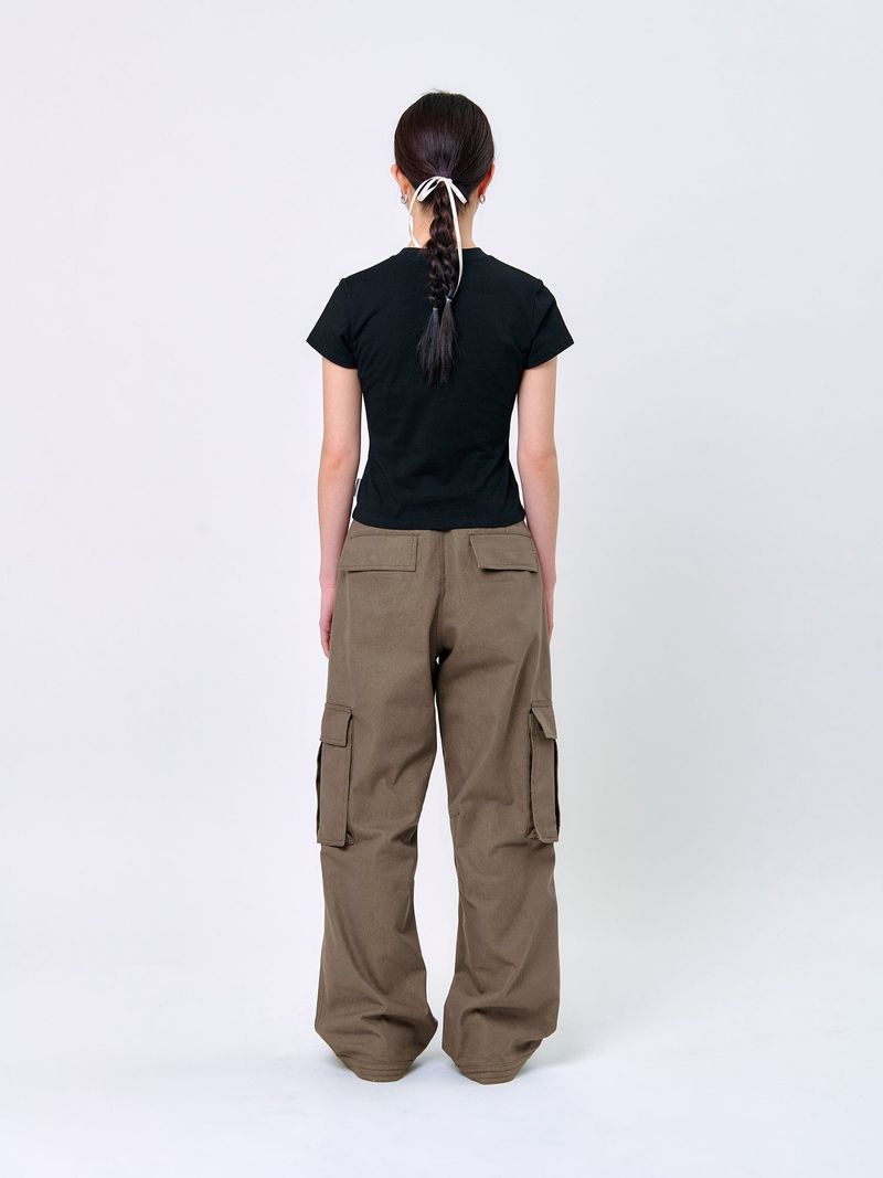 ZIP-POCKET CARGO PANTS_Brown