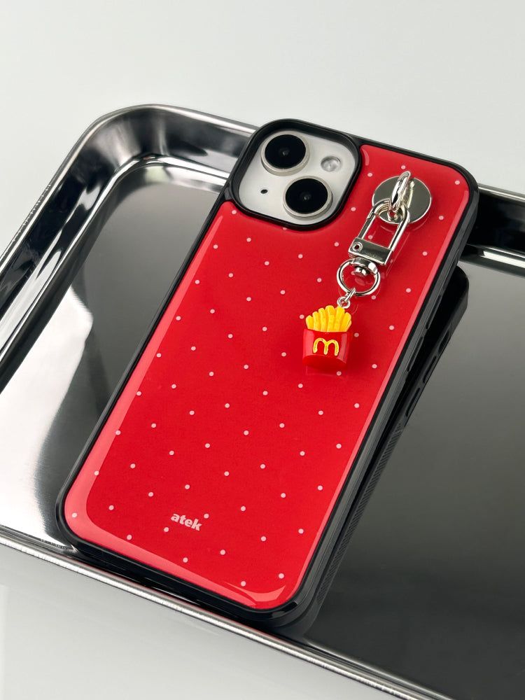 Red Dot Epoxy Bumper Case(White)