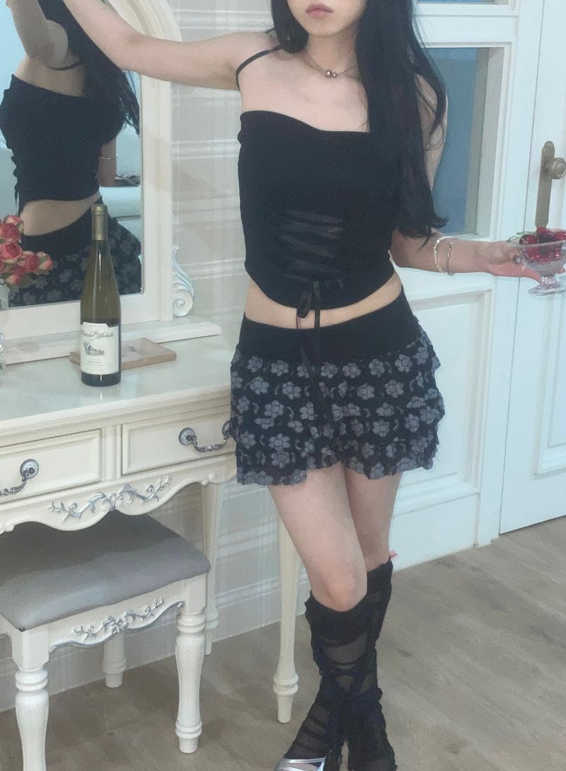 Flower Frill Skirt&Pants