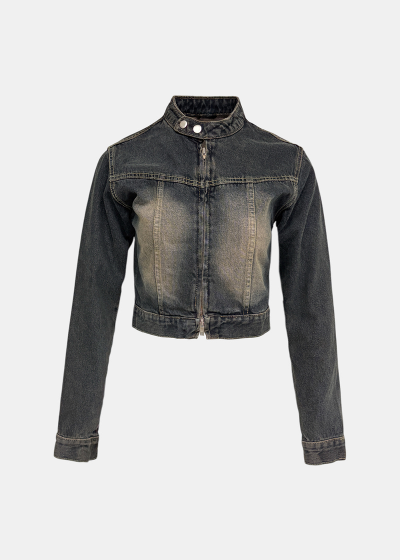 Hepto Washed Denim Zip-up Jacket