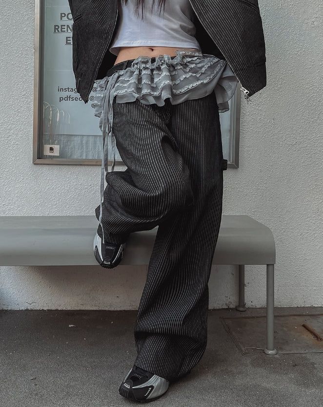 ULAN(ユレン)の「Lace Tiered Layered Wrap Belt Skirt(Skirts)」