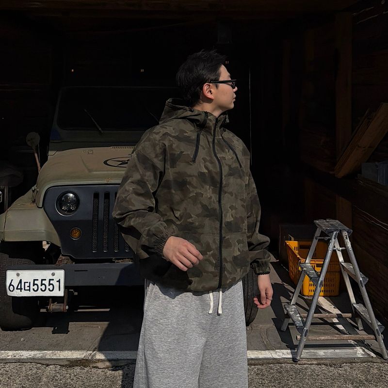 Camouflage Zipper Hooded Jacket