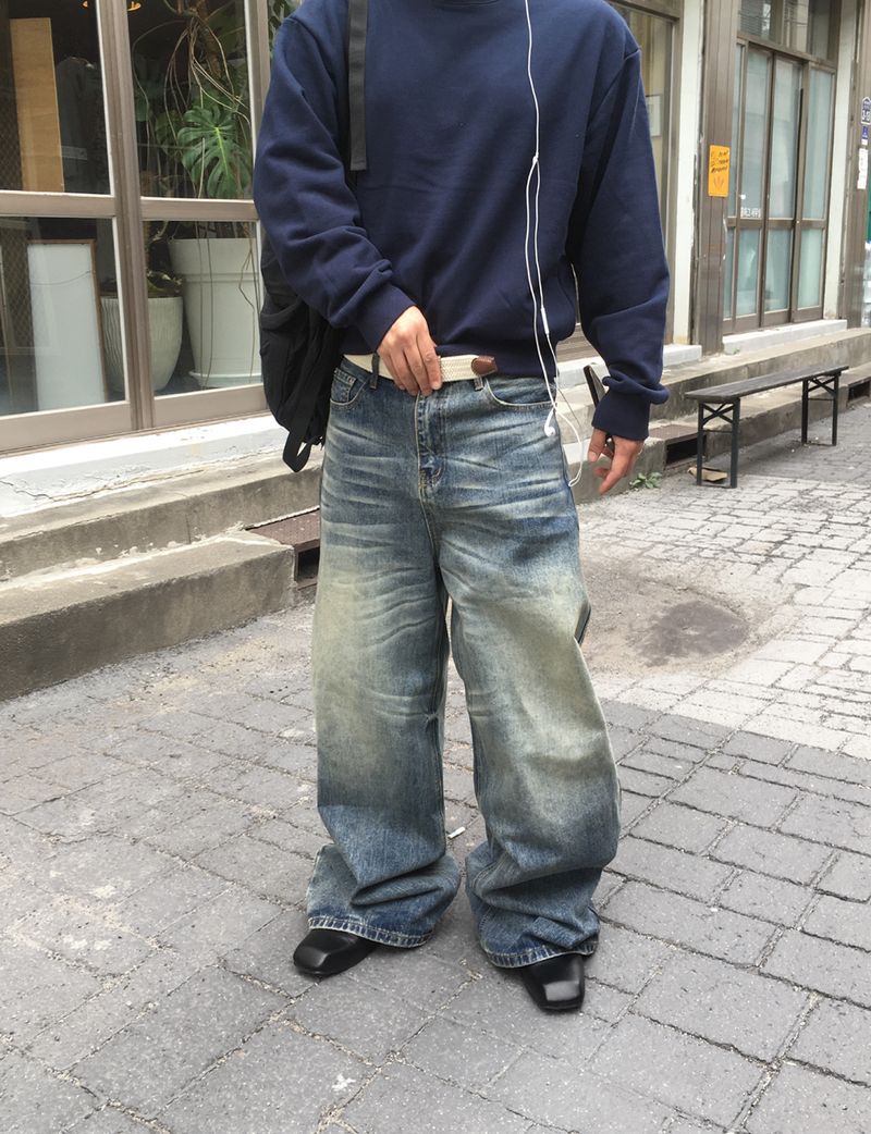 No.1876 F wide denim PT