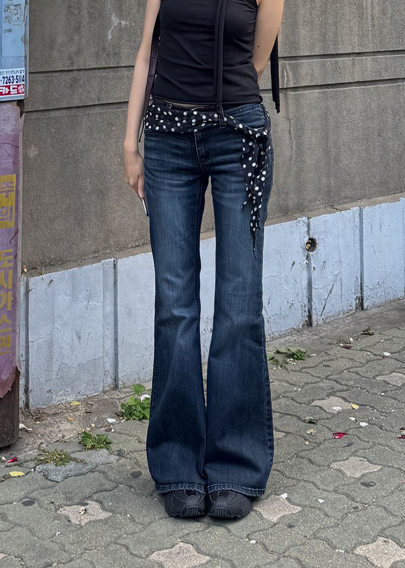 FIT LOW BOOTS CUT DENIM