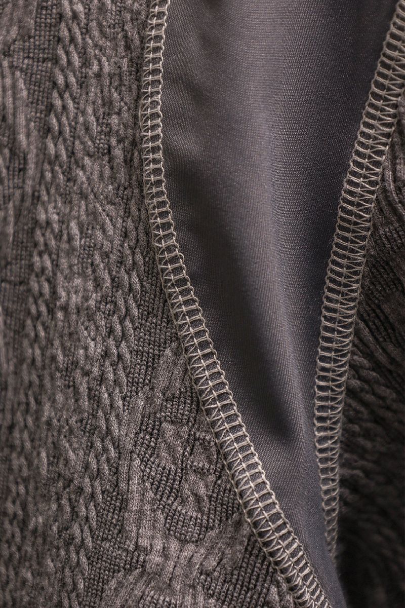 AIR CABLE KNIT HALF 2WAY ZIP UP JACKET-VOLUME GREY