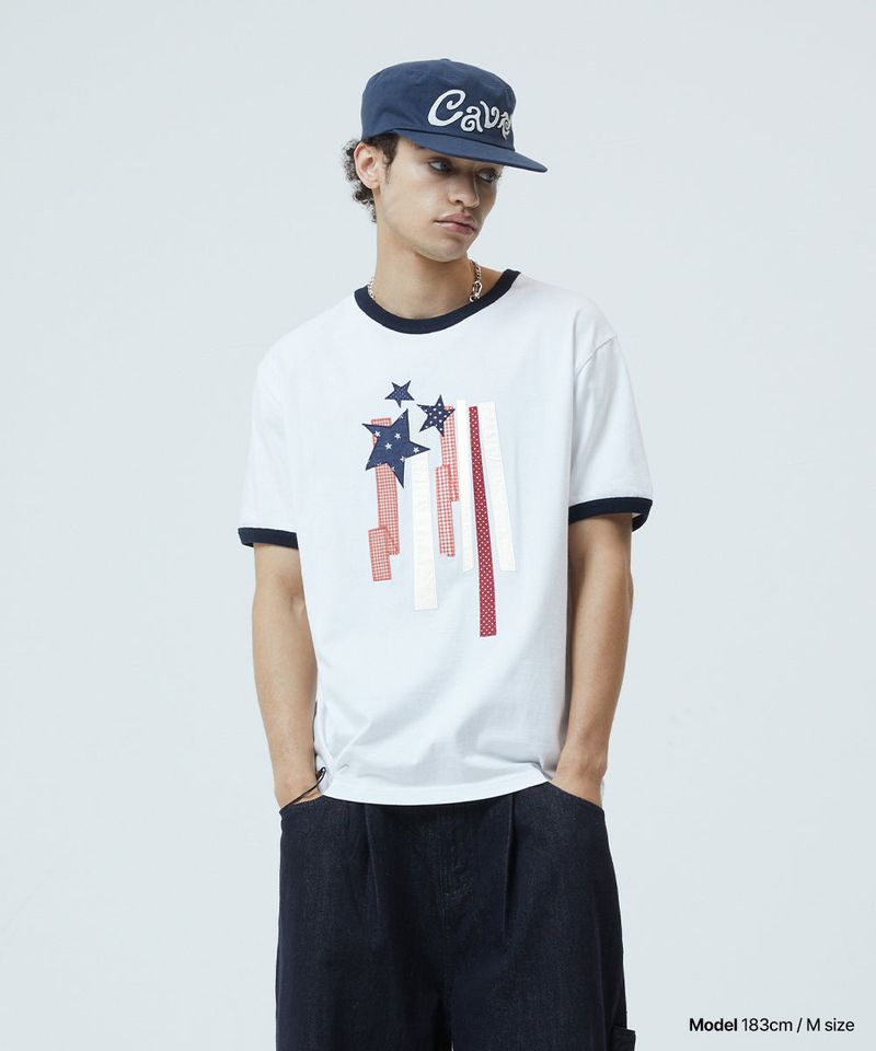 FLAG APPLIQUE RINGER TEE