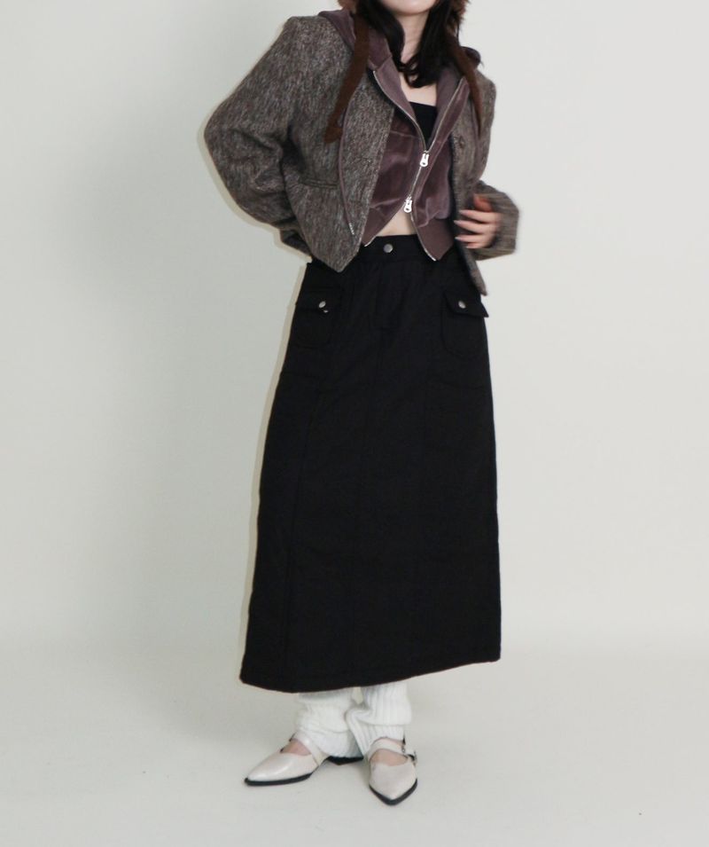 Linda Brush Mohair Crop Long Sleeve Jacket