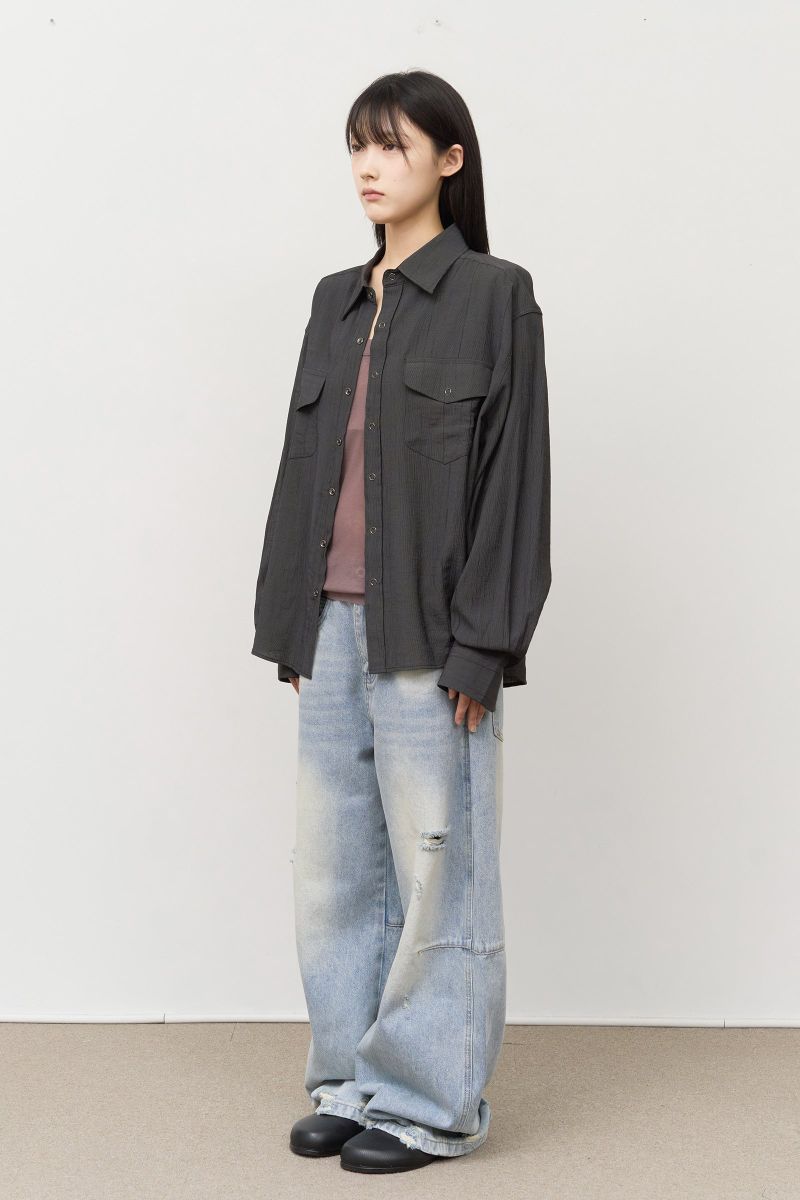 Brick Brushed Wide Denim