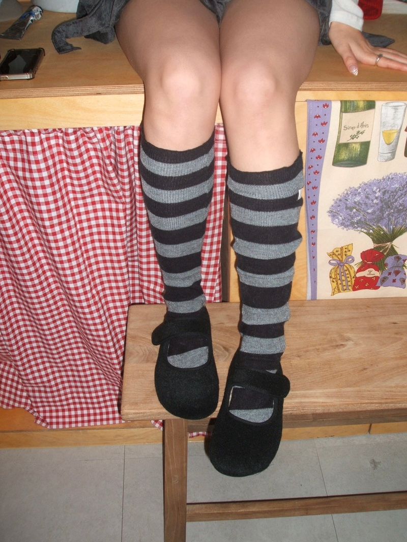 Striped knee socks
