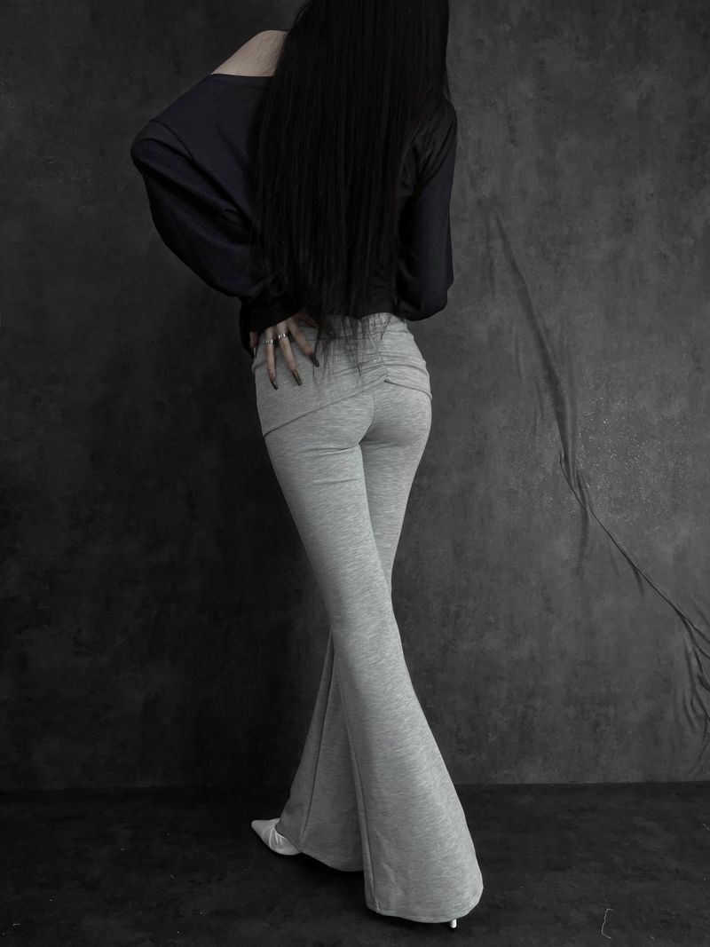 low-rise bootcut folding pants (2color)