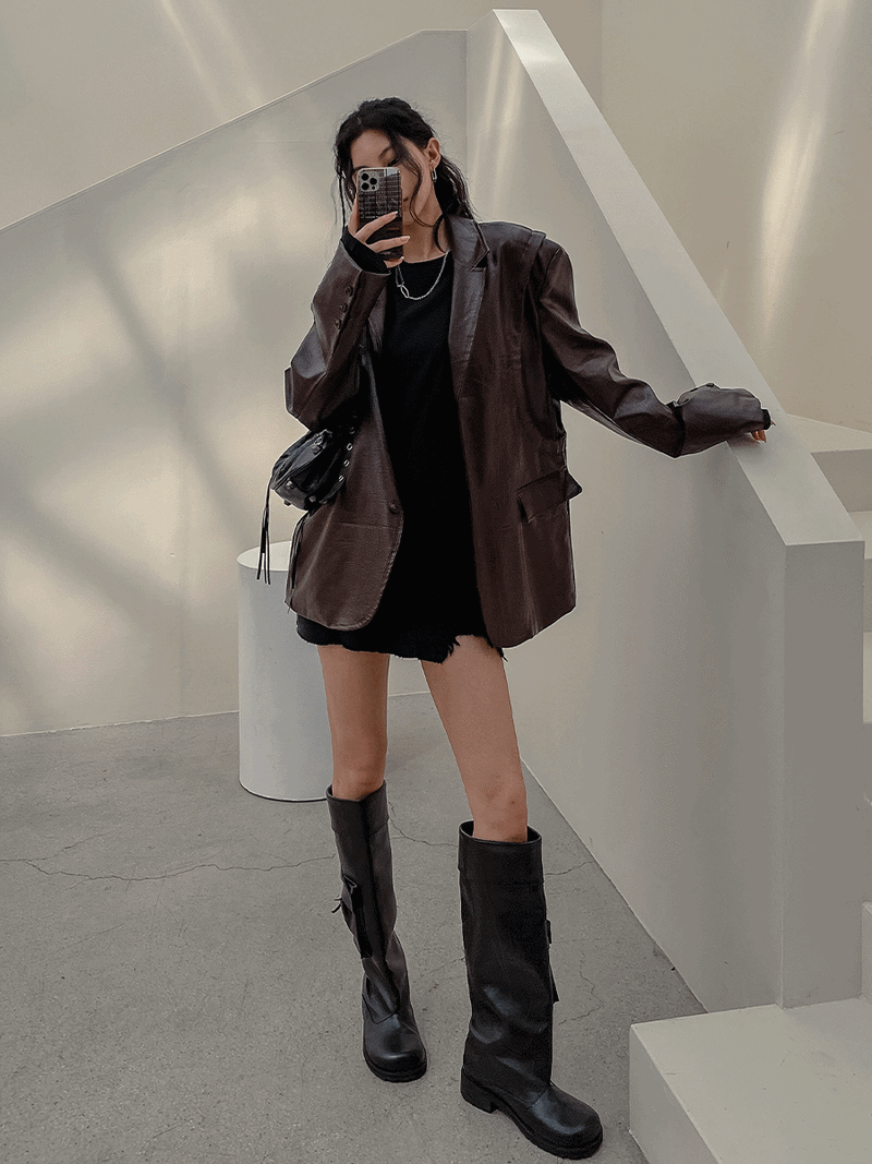 ULAN(ユレン)の「(UNISEX)ライニングレザーブレザー(Jackets/Outerwear)」