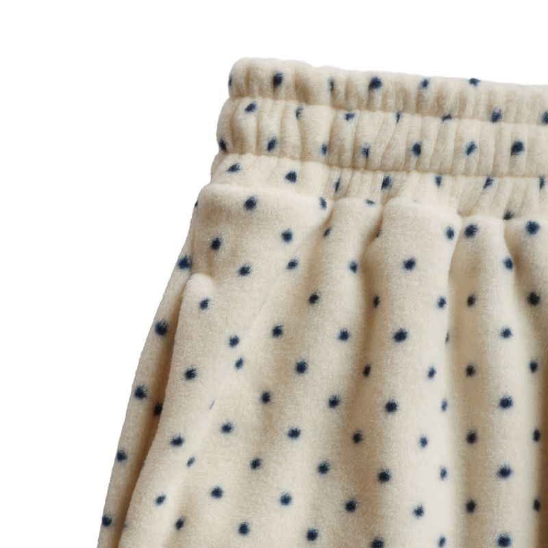 Mini Dot Fleece Pants (cream)