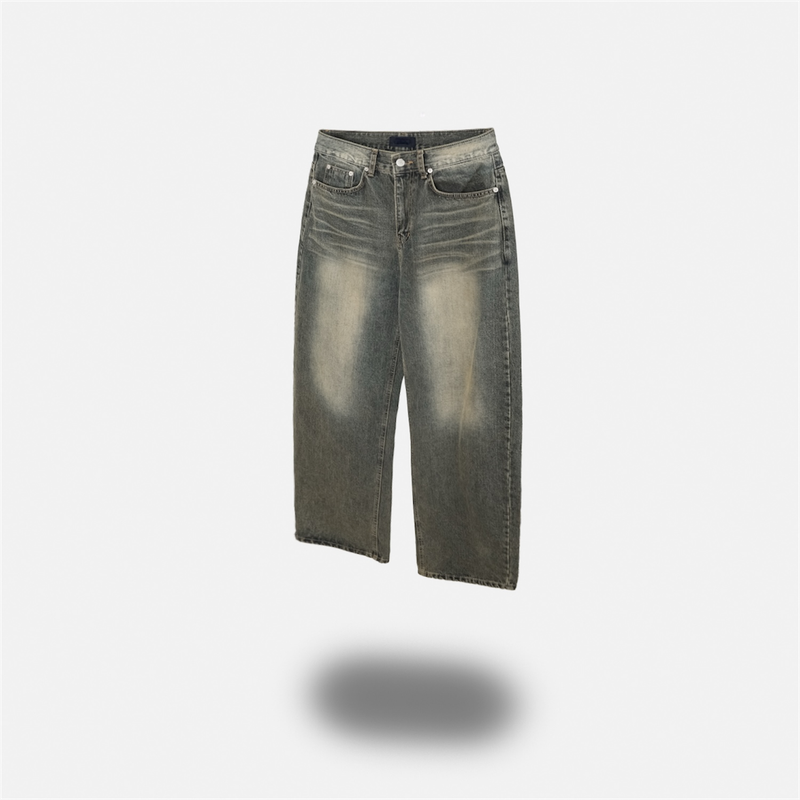 Sand Curved Denim Pants (S, M, L)