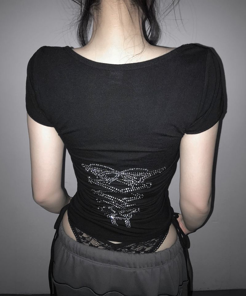 exy corset glitter tee (4colors)