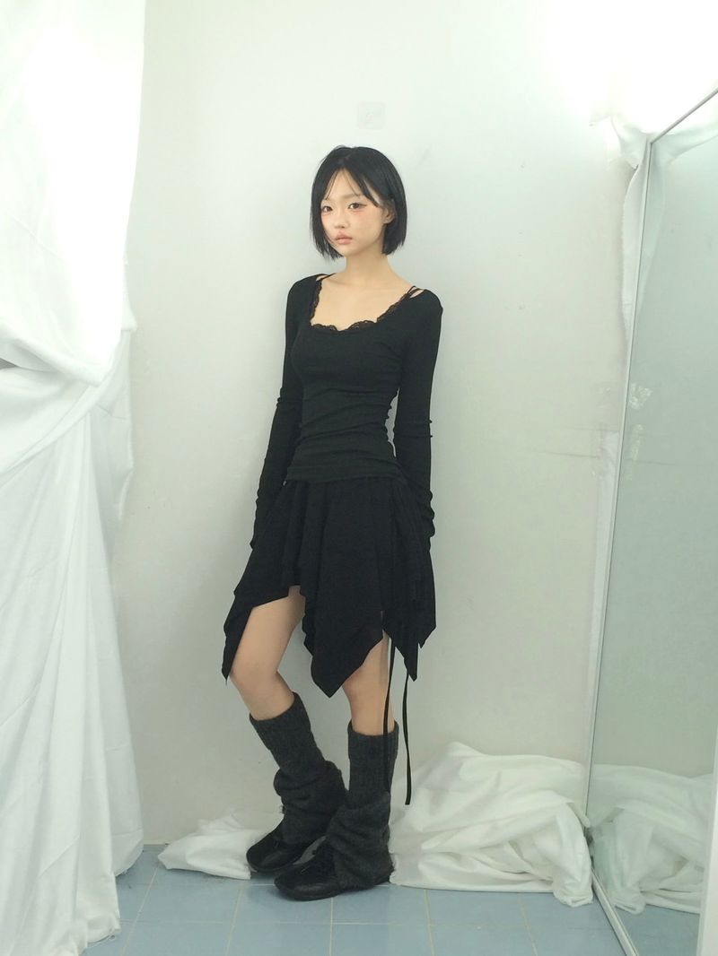 ribbonline wave skirt