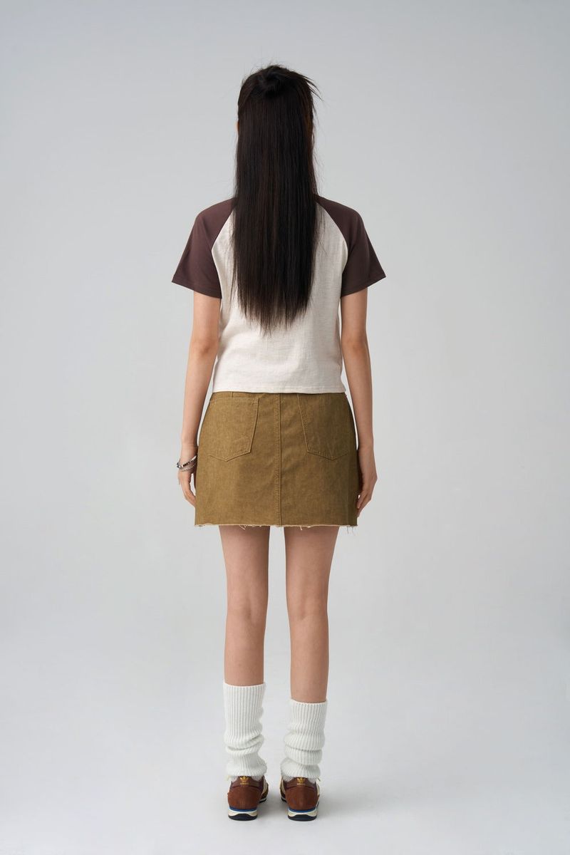 (W) grunge washed skirt pants