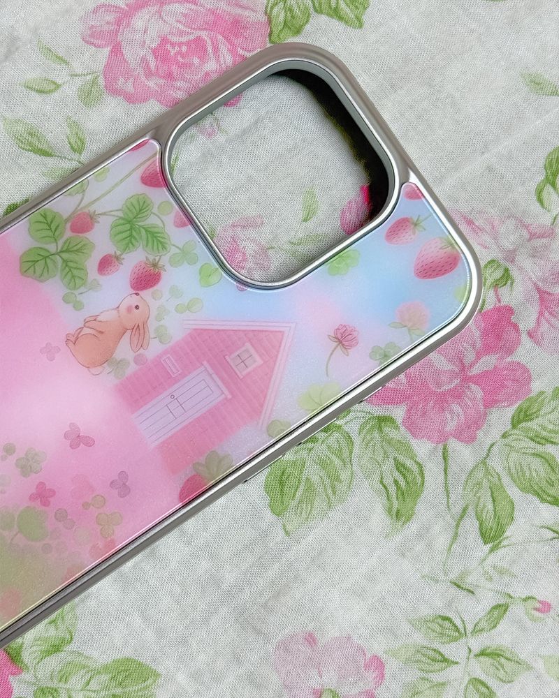 【MADE】Pink Berry Garden Silver Bumper Case