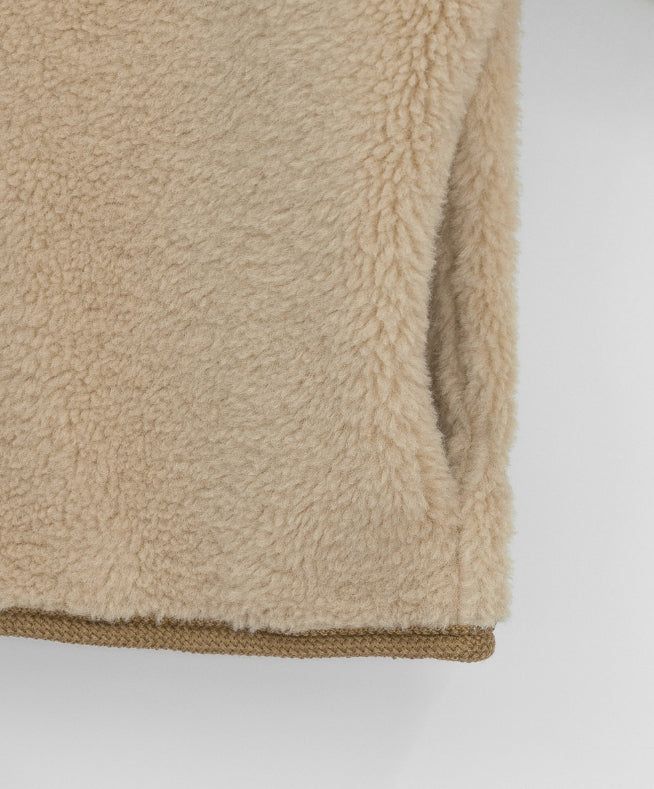 Bigget Collar Wool Mustang Fur Jacket