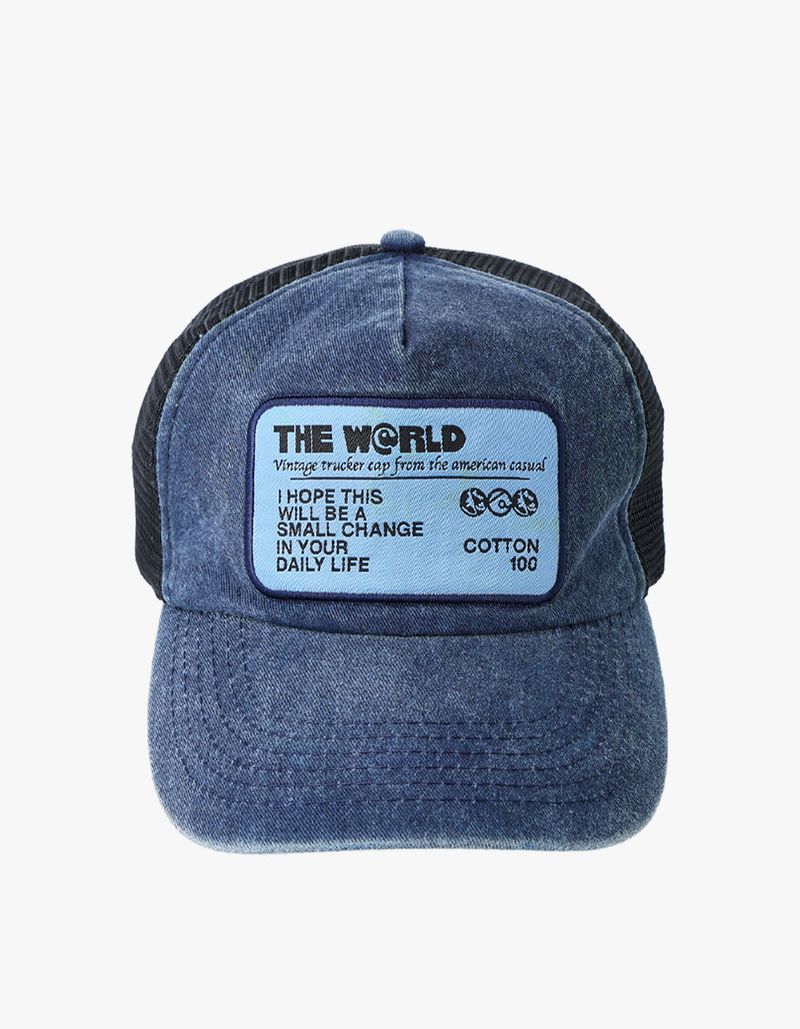 thewarld（ザワールド）の「トラッカーパッチキャップ ウォッシュドブルー（帽子）」