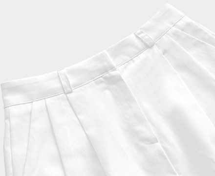 Ont A-line Two-Pintuck 3/4 Shorts / 4 Colors