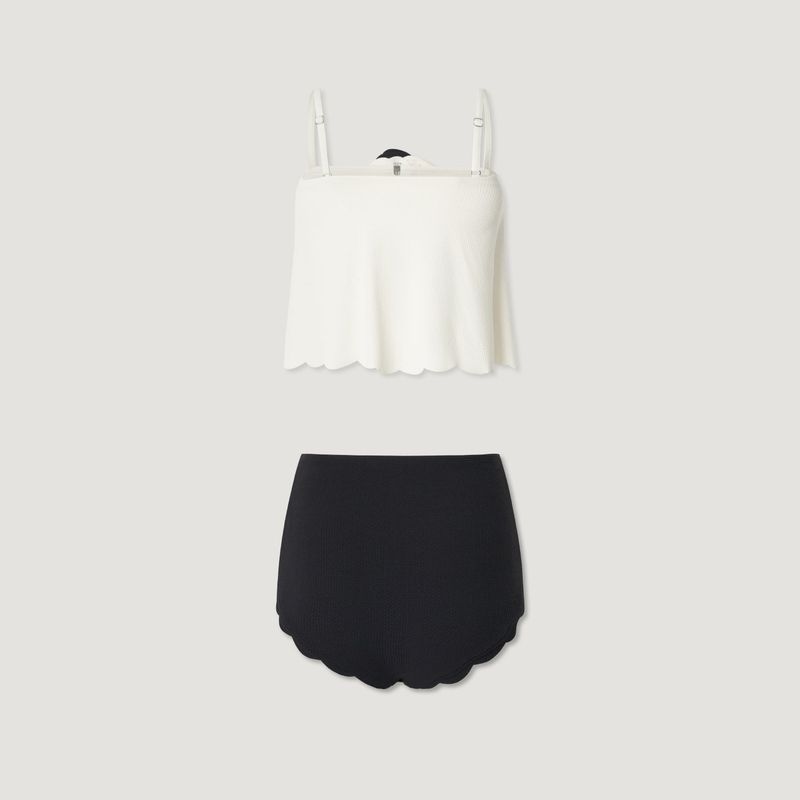 Rose Corsage Frill-top High-waist Bikini