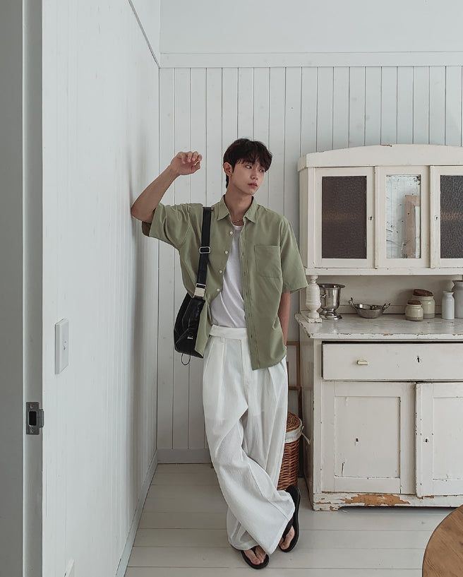 Wrap Snap Hidden Button Wide Slacks