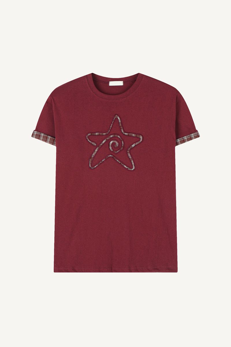 Check Star Applique T-shirt