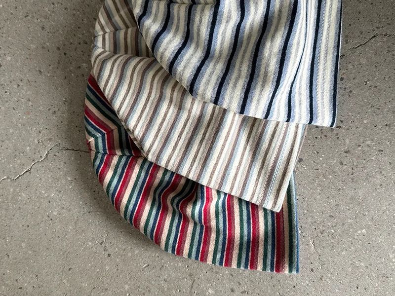 stripe short beanie