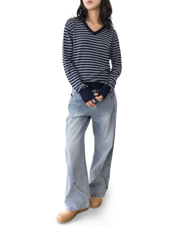 Jeff Big Pocket Washed Curved Jeans