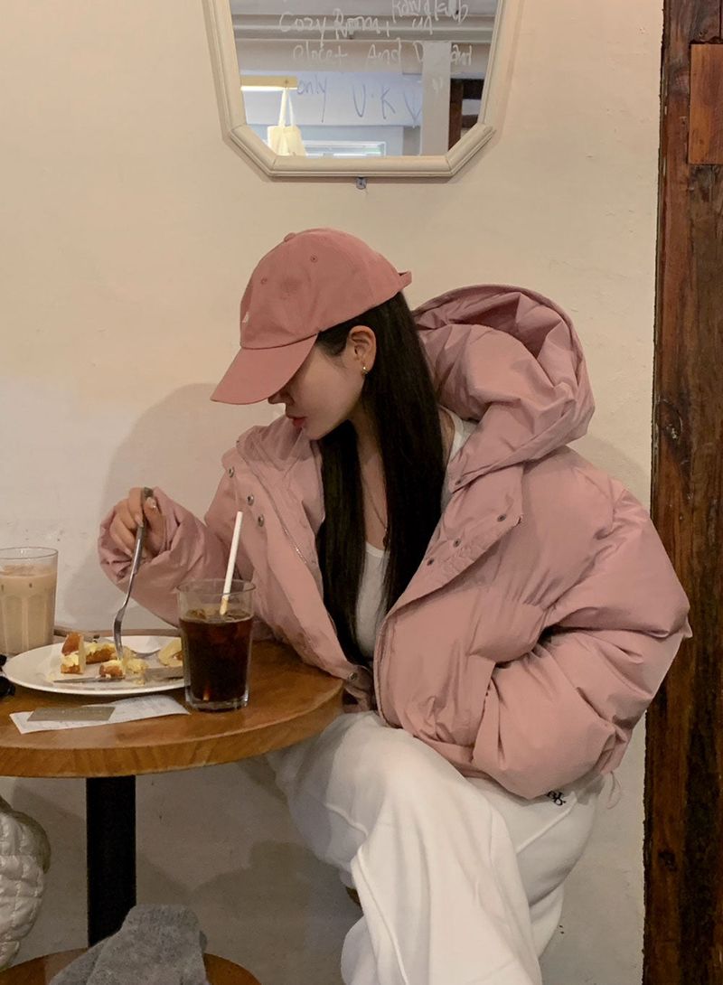 [BELLIDE MADE]Butterfly Two-Way Hooded Short Padded Jacket