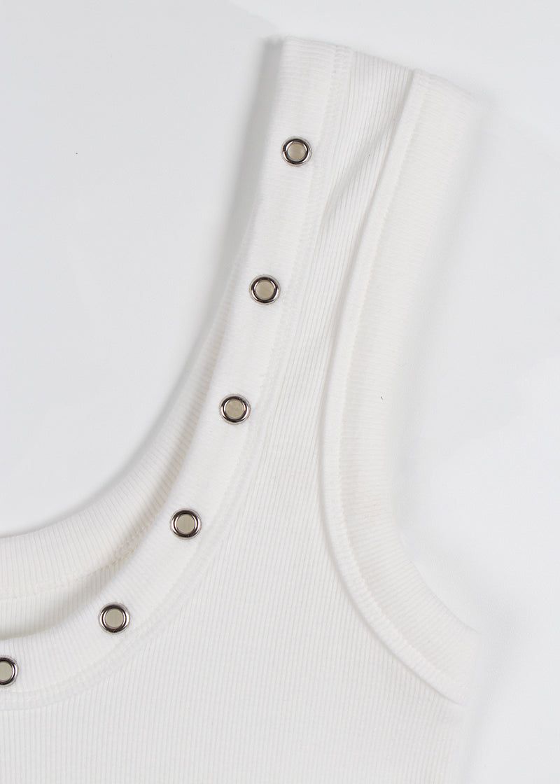 EYELET RIB SLEEVELESS