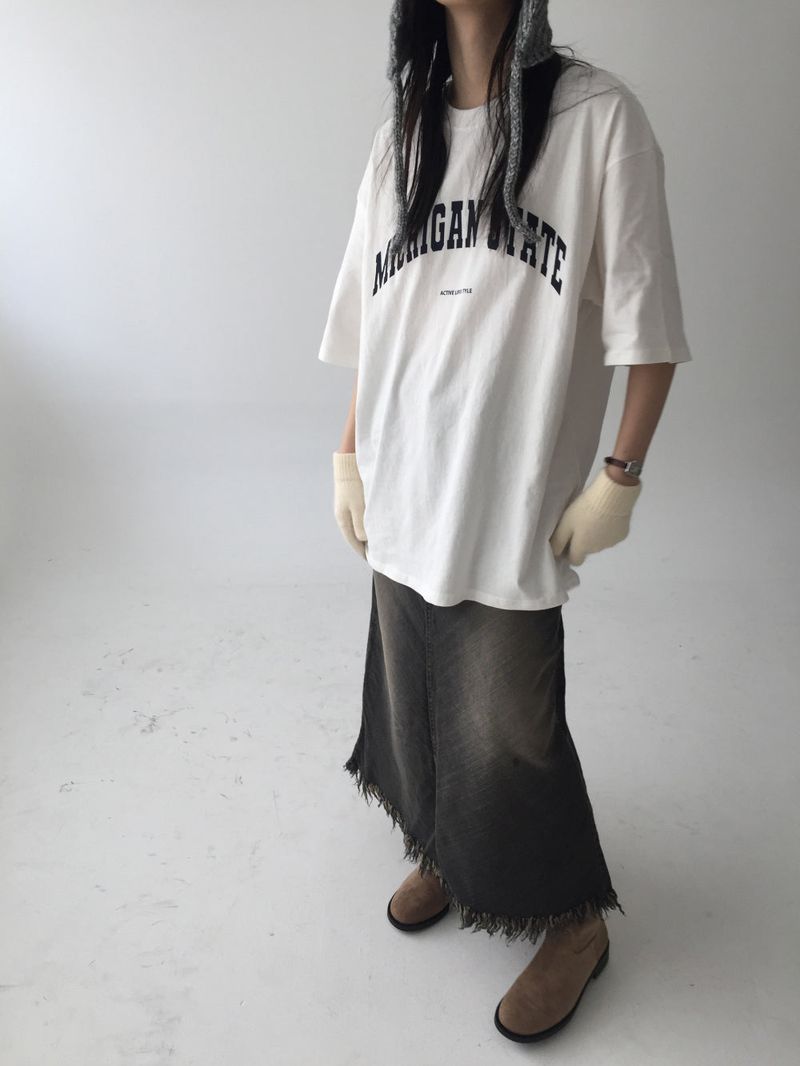 Denim maxi surgical long sk
